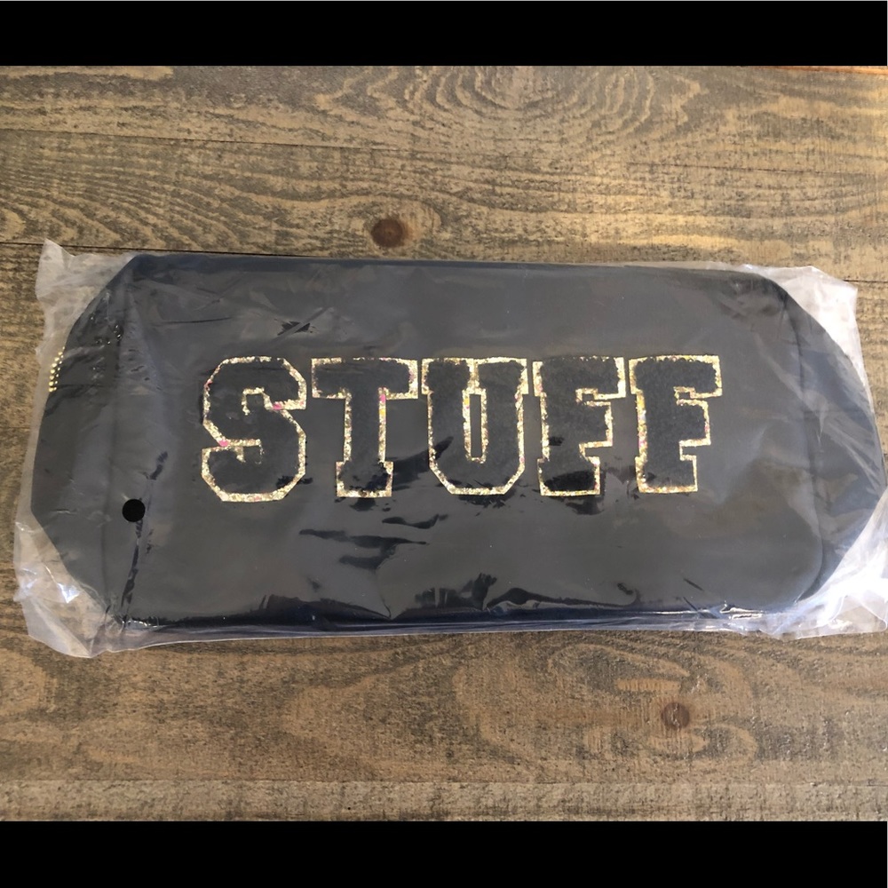 Black and Gold Sparkly cosmetic bag